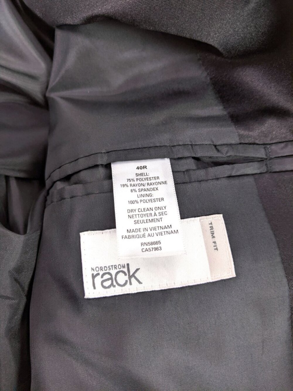 Nordstrom Rack Mens Suit Blazer Jacket with Cummerbund Size 40R in Black - Picture 10 of 11